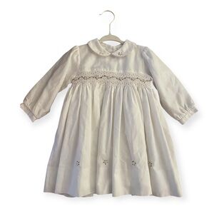 NEW SARAH LOUISE ENGLAND Hand Smocked Heirloom White Long Sleeve Dress | 18 mo